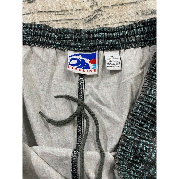 Pipeline Mens XL Vtg 80s 90s Surfing Lounge Pants Drawstring Pattern Beach Baggy - Picture 9 of 9